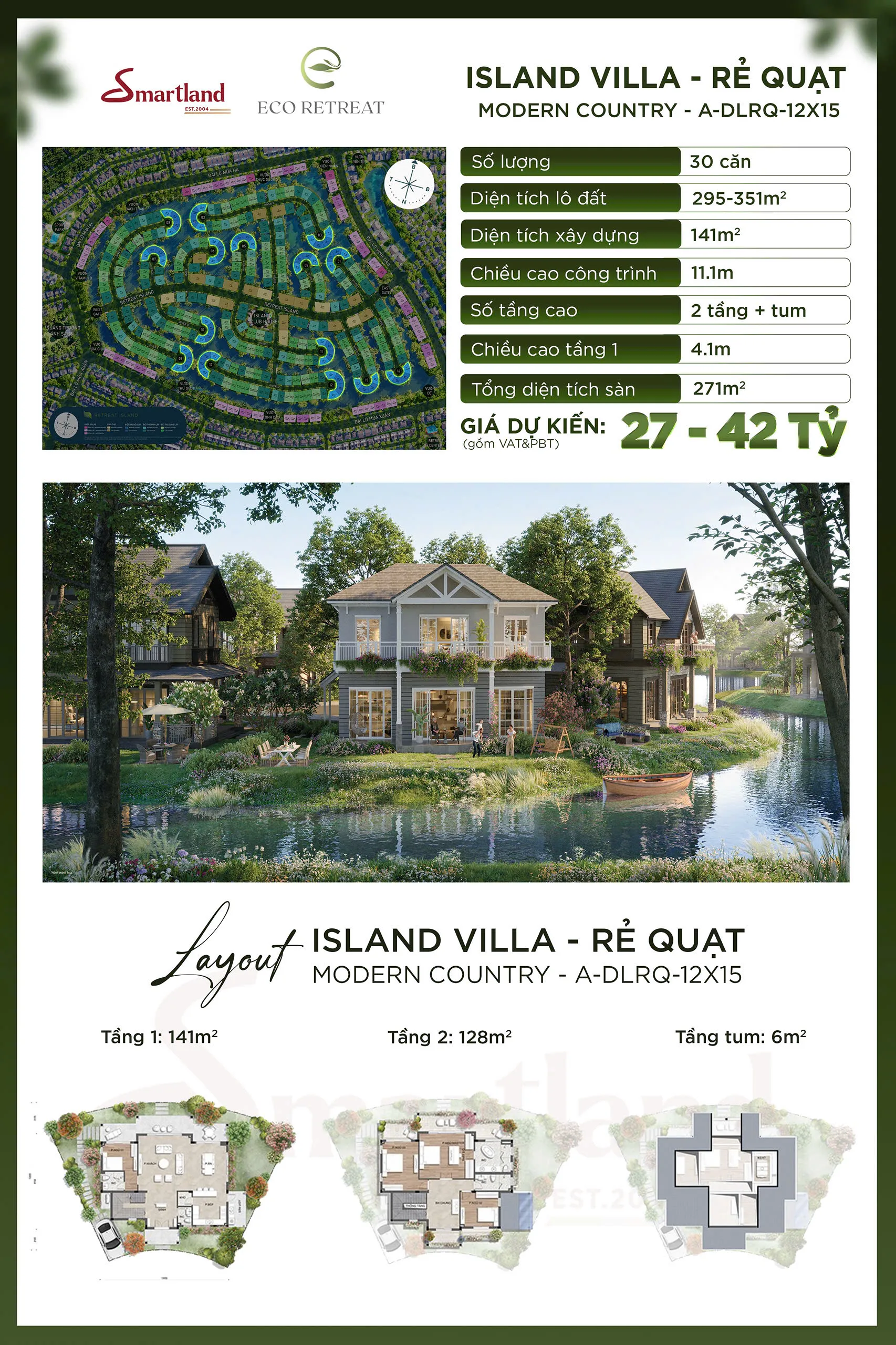 ISLAND VILLA RẺ QUẠT - Kiến trúc độc bản mới lạ tại Eco Retreat. For Sale apartment in Nguyễn Hữu Trí, Xã Thanh Phú, Huyện Bến Lức, Tỉnh Long An posted by Kim Trần Realty. Hình 4