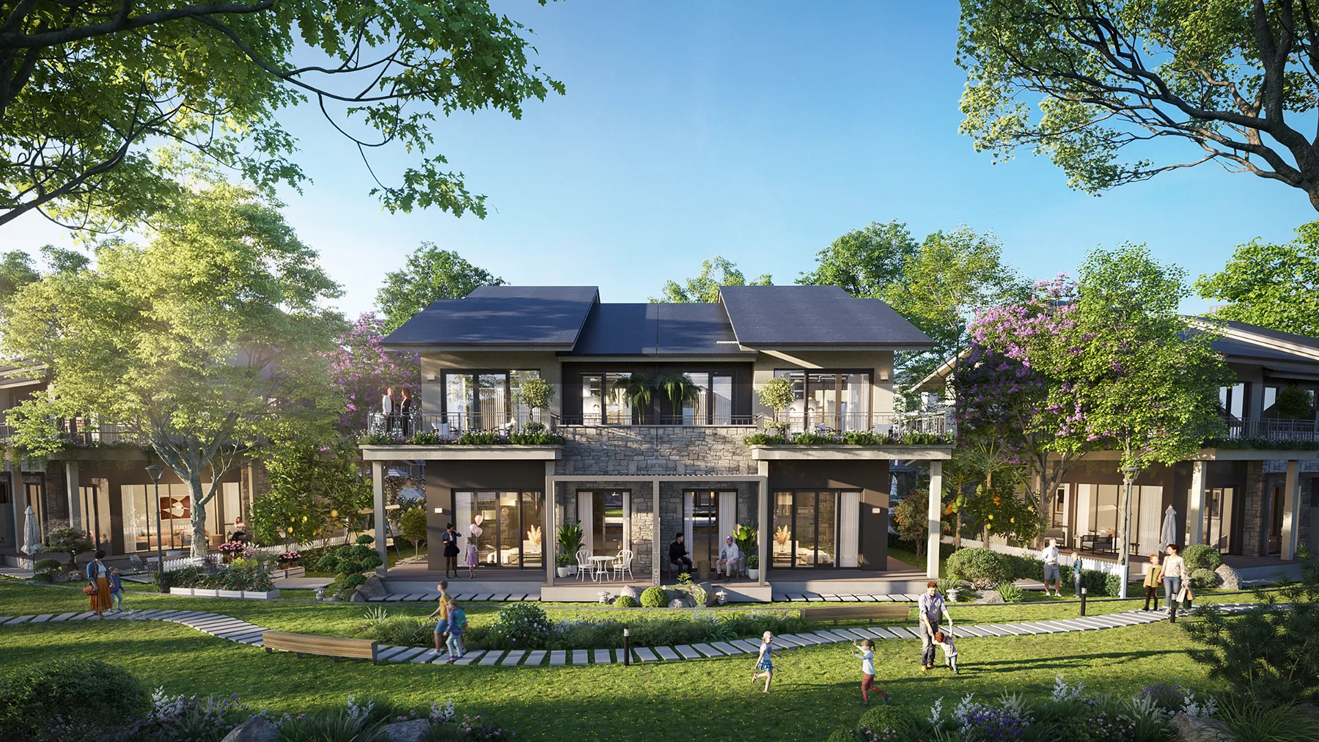 Biệt Thự Park Villa Màu Thu Nằm Trong Dự Án Eco Retreat Thiết Kế Kết Nối Trực Tiếp Với Sân Vườn. Mua bán biệt thự tại Bến Lức, Tây Ninh được đăng bởi Eco Retreat