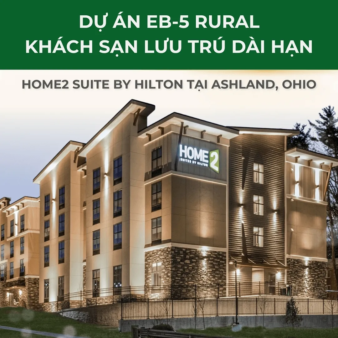 Dự án EB-5 Home2 Suites by Hilton – Ashland, Ohio được bảo trợ bởi Green Card Fund. Mua bán căn hộ tại Ohio được đăng bởi Green Card Fund Vietnam