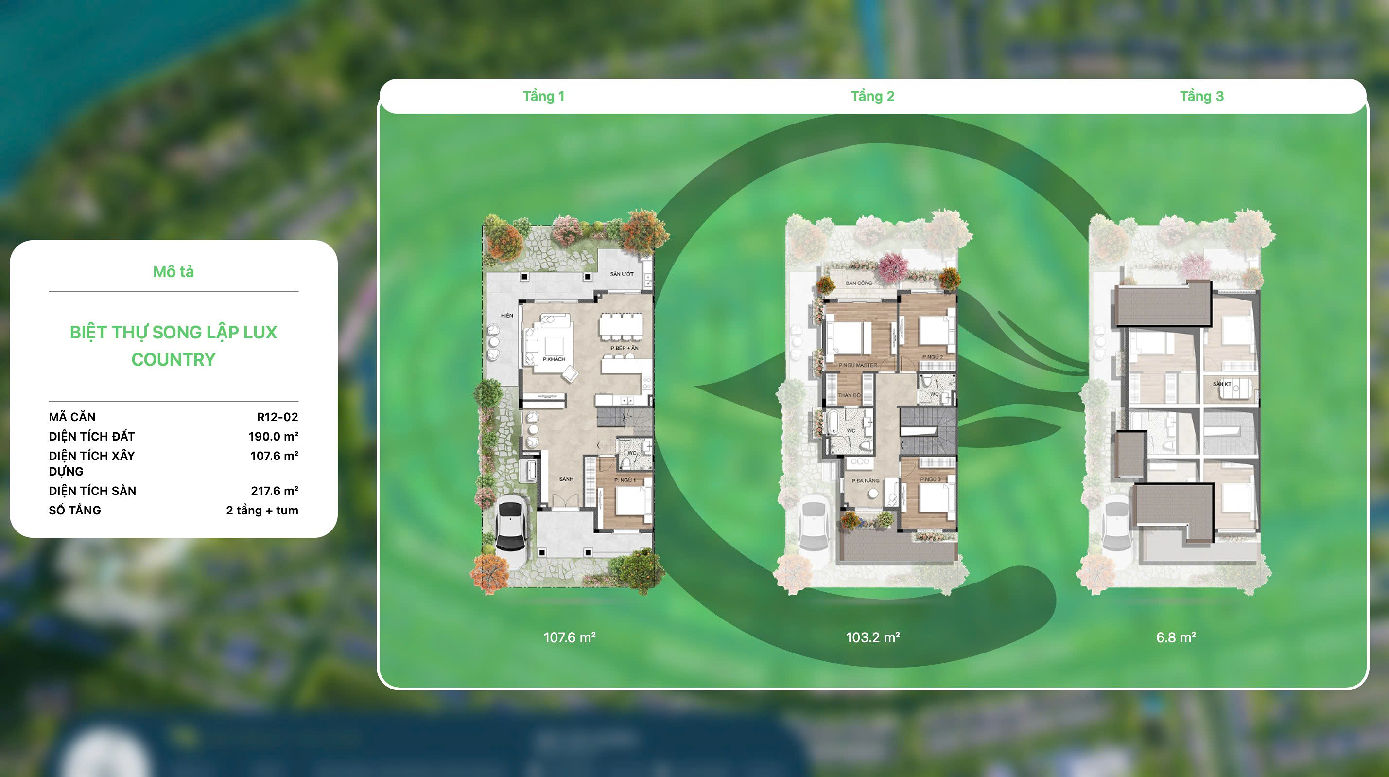 Biệt thự song lập Đảo - 190m2 - TT chuẩn - view sông 25m - Giá 20,1 tỷ. 매매 빌라 Eco Retreat Long An, Đường Nguyễn Hữu Trí, Xã Thanh Phú, Huyện Bến Lức, Long An에 위치 Tấn Sang 등록