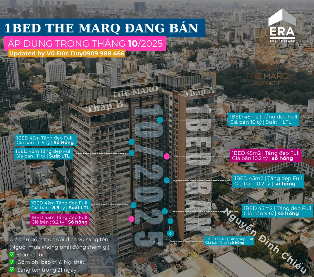 Bán Căn Hộ 1PN The Marq Quận 1 | Danh Sách 1BED The Marq đang Bán Tháng 10/2025 Từ 8.9 tỷ - 11 tỷ. Mua bán căn hộ tại Sài Gòn, Hồ Chí Minh được đăng bởi Vũ Đức Duy