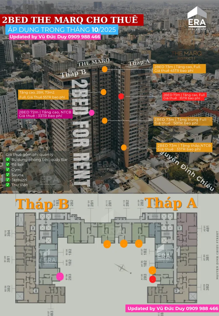 Cho Thuê Căn Hộ 2PN The Marq Quận 1 – Danh Sách Căn Đang Cho Thuê Tháng 10/2025 Từ 33TR - 50TR. Cho thuê căn hộ tại 29B Nguyễn Đình Chiểu, Sài Gòn, Hồ Chí Minh được đăng bởi Vũ Đức Duy. Hình 2