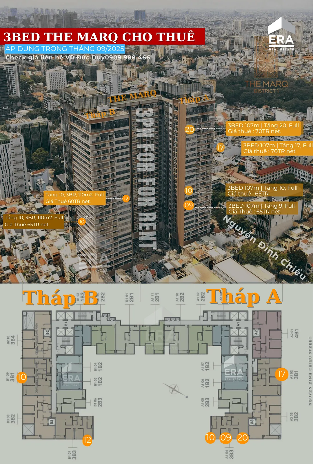 Cho thuê căn hộ 3 Phòng Ngủ The Marq Quận 1, trần cao, nhà mới, đẹp phù hợp người nước ngoài. Cho thuê căn hộ tại Sài Gòn, Hồ Chí Minh được đăng bởi Vũ Đức Duy