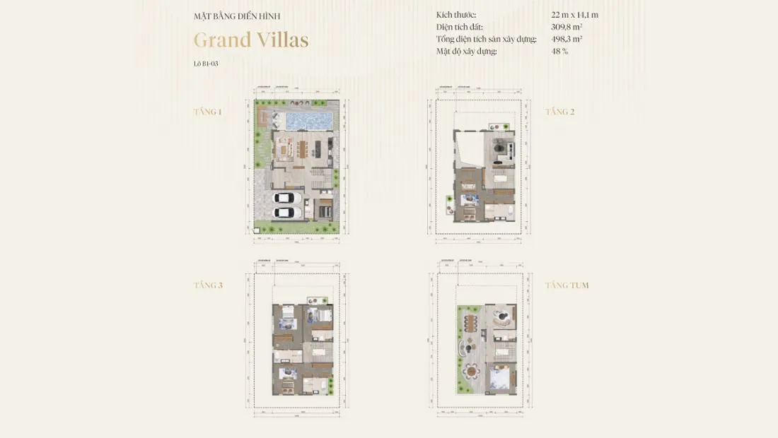 Grand Villa Salacia Villas Biệt thự độc bản số lượng giới hạn, vị trí đẹp lô B1.03. Mua bán biệt thự tại Salacia Villas, Hắc Dịch Tóc Tiên, Tân Thành, Hồ Chí Minh được đăng bởi Liên hệ PKD. Hình 2