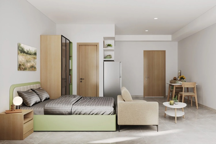 Căn studio K- Home New City toà Mai Vàng ngay trung tâm Bình Dương| Nhà ở xã hội cao cấp, giá tốt. Mua bán căn hộ tại Bình Dương, Hồ Chí Minh