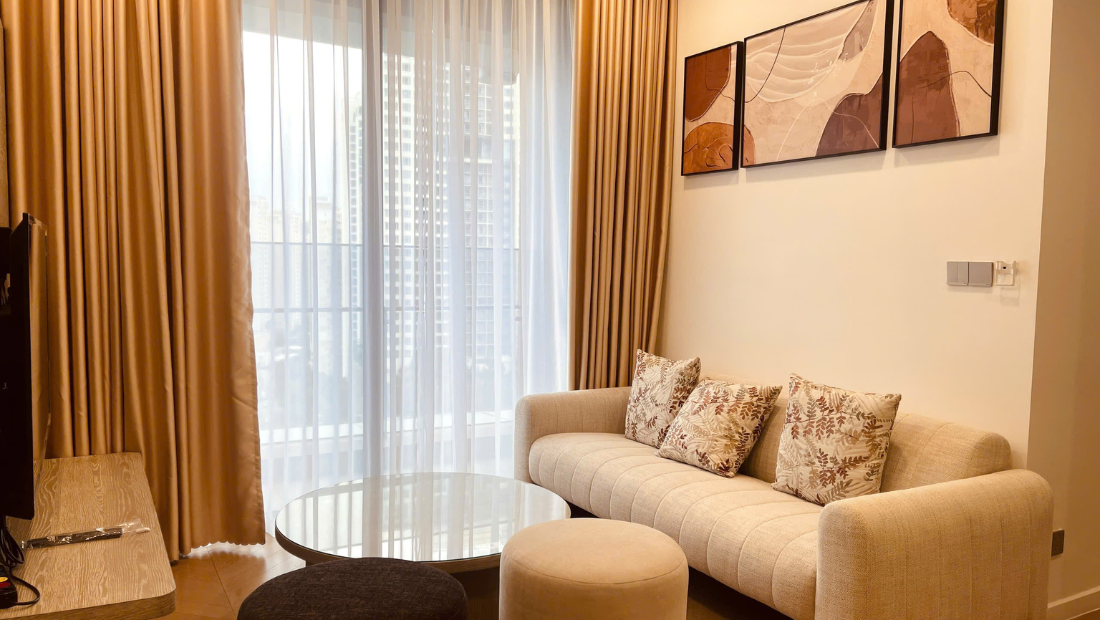 Cho thuê 2PN full nội thất lầu trung view city căn góc giá tốt. 出租 公寓 位于259 Võ Nguyên Giáp, Phường Thảo Điền, Thủ Đức, Hồ Chí Minh 由Trinh Võ发布