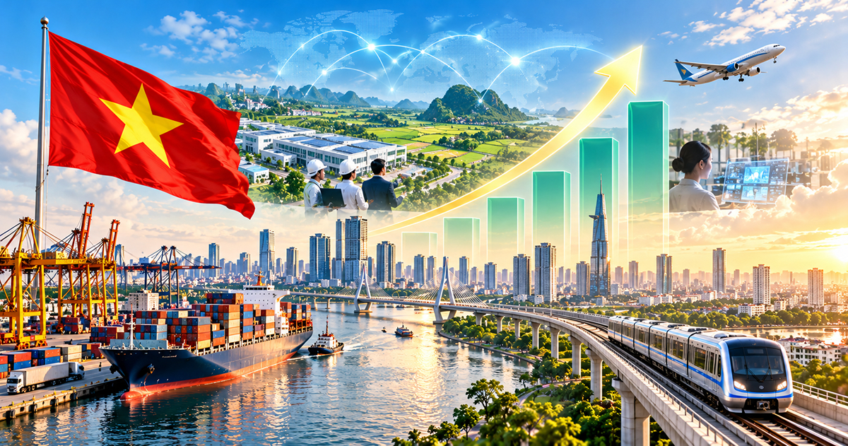 KINH TẾ VIỆT NAM 2025 QUA 8 CON SỐ: GDP TĂNG 8,02%, THƯƠNG MẠI ĐẠT 930 TỶ USD